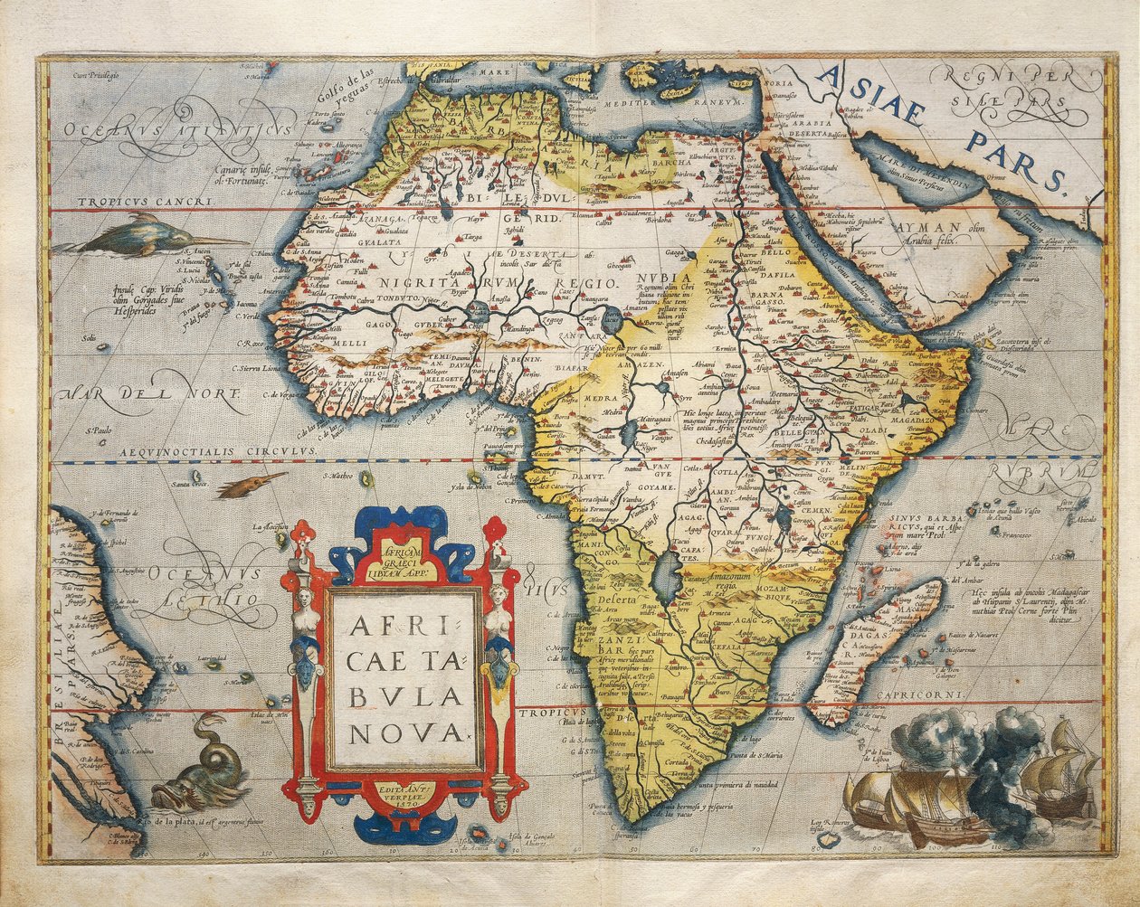Karta över Afrika, från Theatrum Orbis Terrarum av Abraham Ortelius av Abraham Ortelius