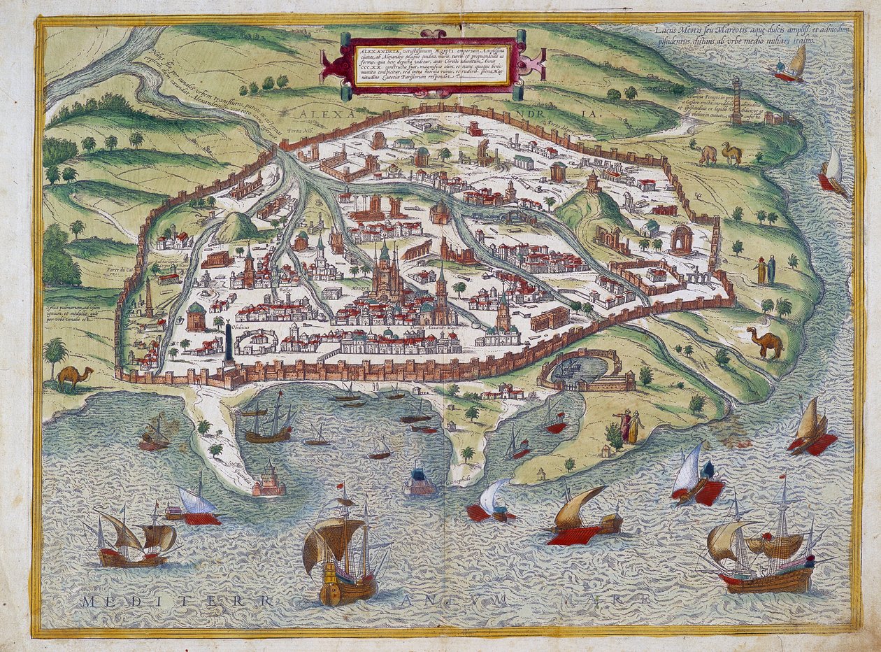 Karta över Alexandria - av Abraham Ortelius, Antwerpen av Abraham Ortelius