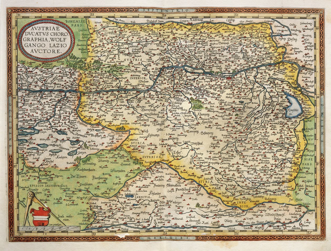 Karta över Österrike, från Theatrum Orbis Terrarum av Abraham Ortelius av Abraham Ortelius