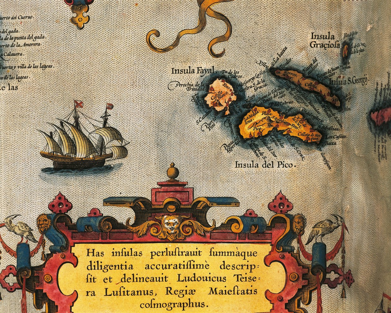 Karta över Azorerna från Theatrum Orbis Terrarum av Abraham Ortelius av Abraham Ortelius