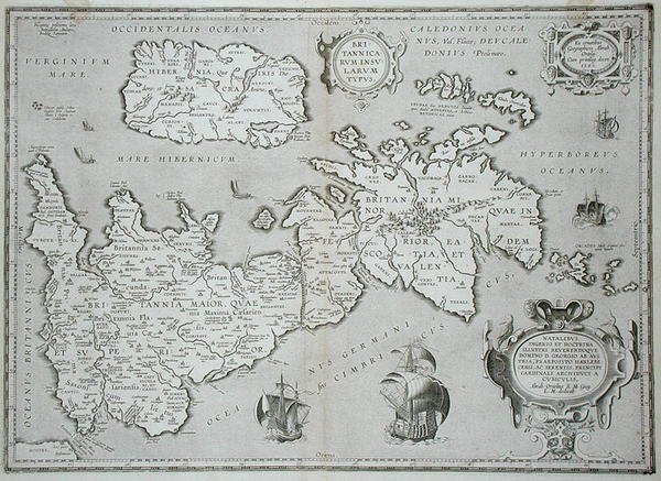 Karta över Storbritannien och Irland av Abraham Ortelius