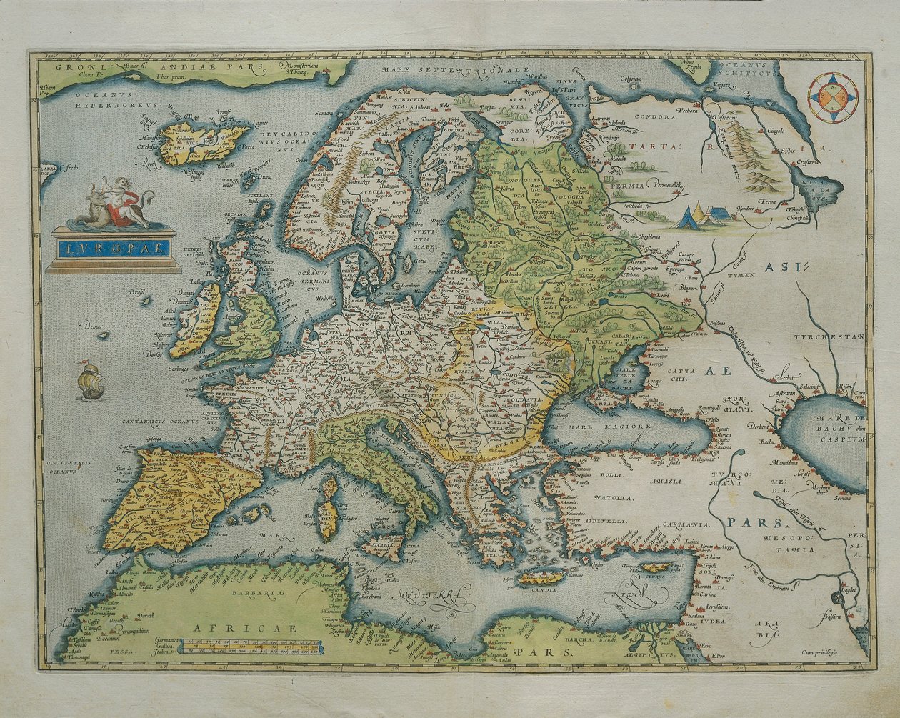 Karta över Europa, från Theatrum Orbis Terrarum av Abraham Ortelius av Abraham Ortelius
