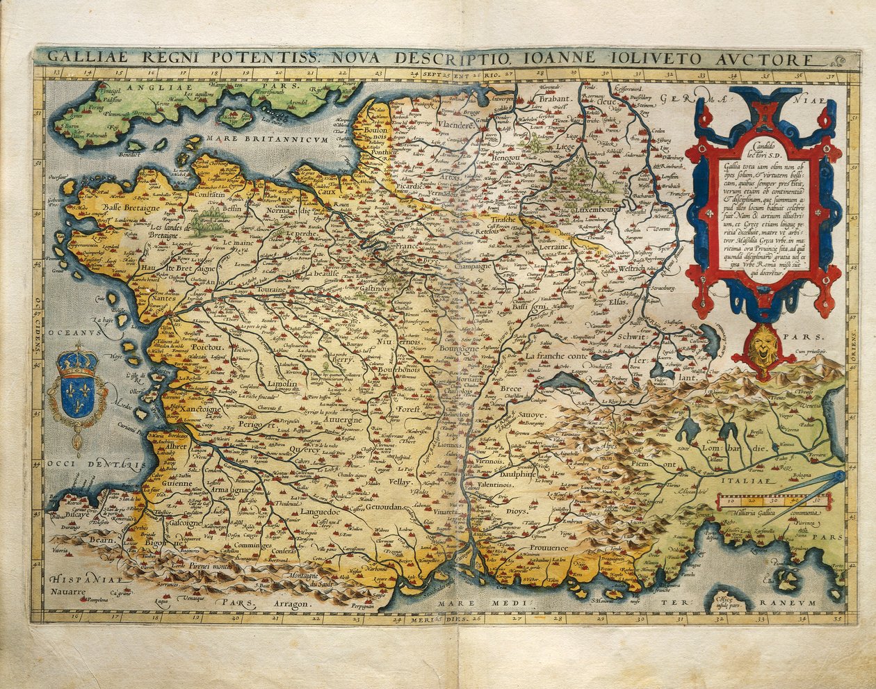 Karta över Frankrike, från Theatrum Orbis Terrarum av Abraham Ortelius av Abraham Ortelius