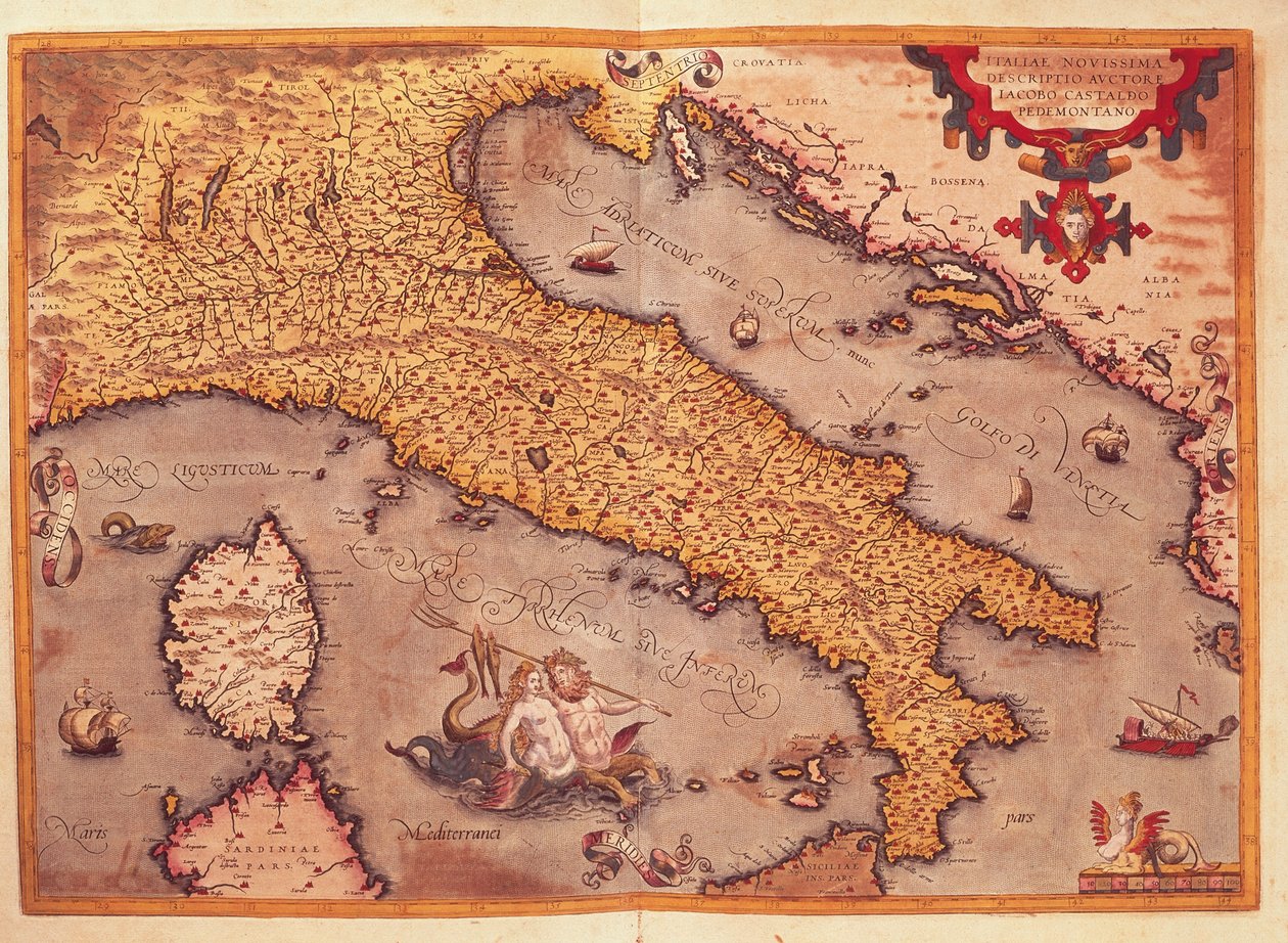 Karta över Italien från Theatrum Orbis Terrarum, av Abraham Ortelius av Abraham Ortelius