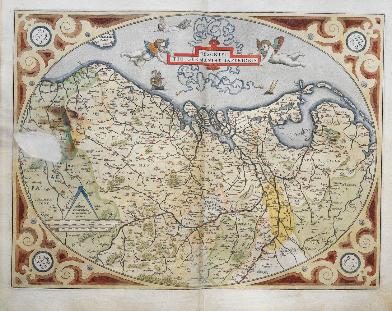 Karta över Nederländerna, från Världsteatern av Abraham Ortelius av Abraham Ortelius