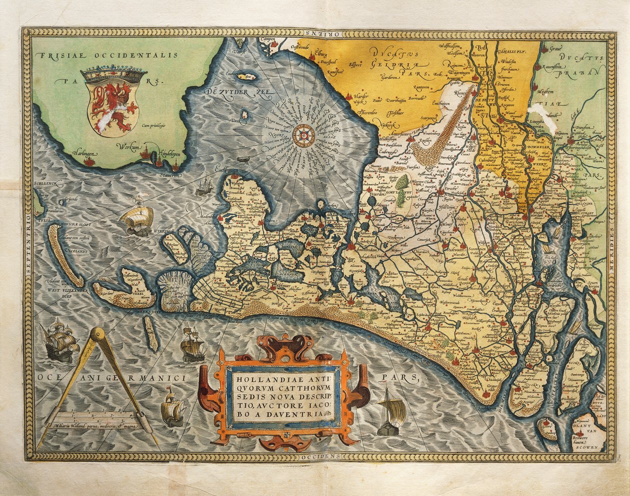 Karta över Nederländerna, från Theatrum Orbis Terrarum av Abraham Ortelius av Abraham Ortelius