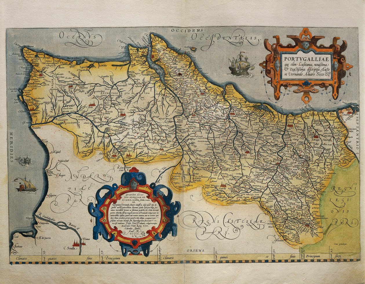 Karta över Portugal, från Världsteatern av Abraham Ortelius av Abraham Ortelius