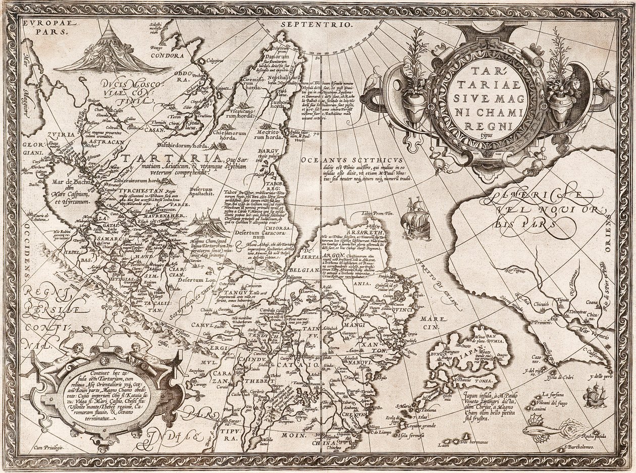 Karta över Ryssland Från: Världskarta av Abraham Ortelius
