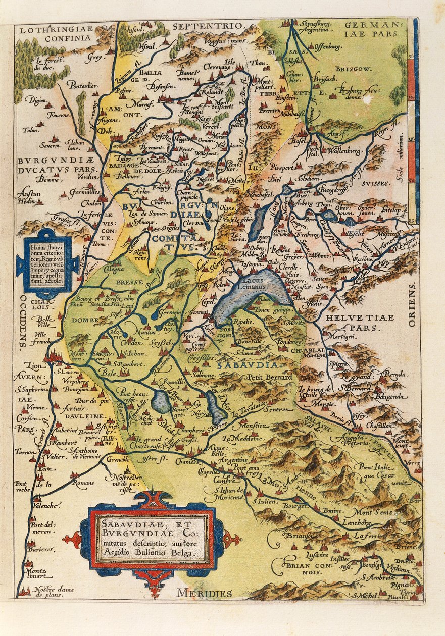 Karta över Savoie, från Theatrum Orbis Terrarum av Abraham Ortelius av Abraham Ortelius