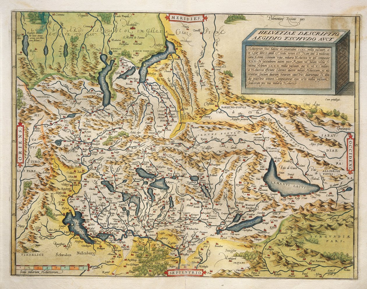 Karta över Schweiz, från Theatrum Orbis Terrarum av Abraham Ortelius av Abraham Ortelius