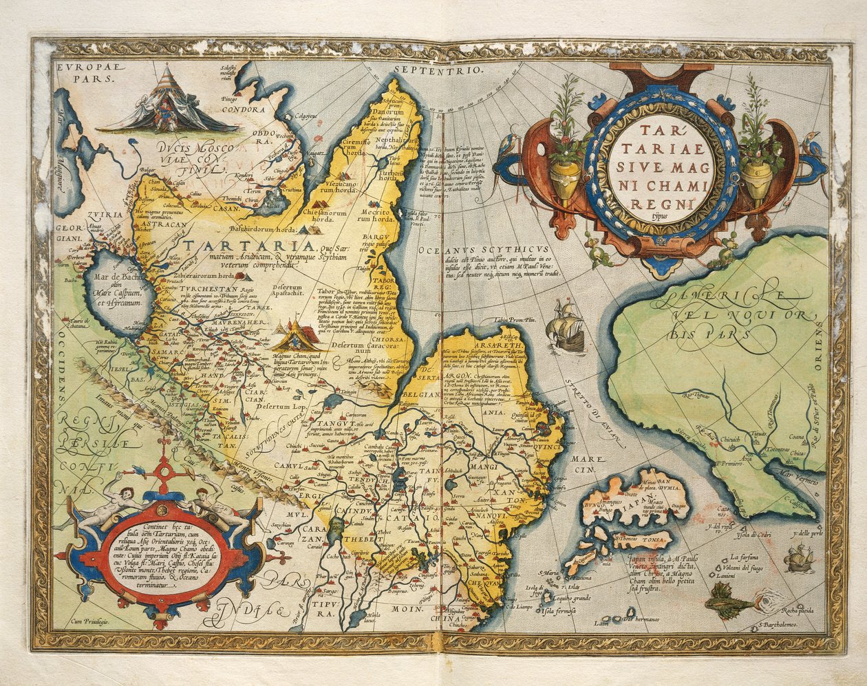 Karta över Tartariet, Nord- och Centralasien, från Theatrum Orbis Terrarum av Abraham Ortelius av Abraham Ortelius