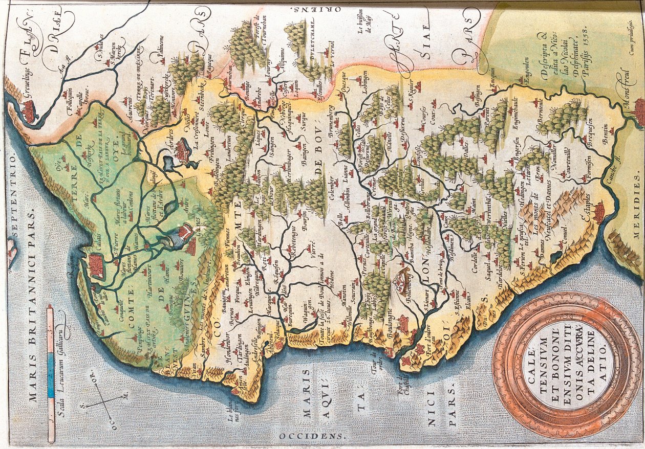 Nord-Pas de Calais , Frankrike av Abraham Ortelius