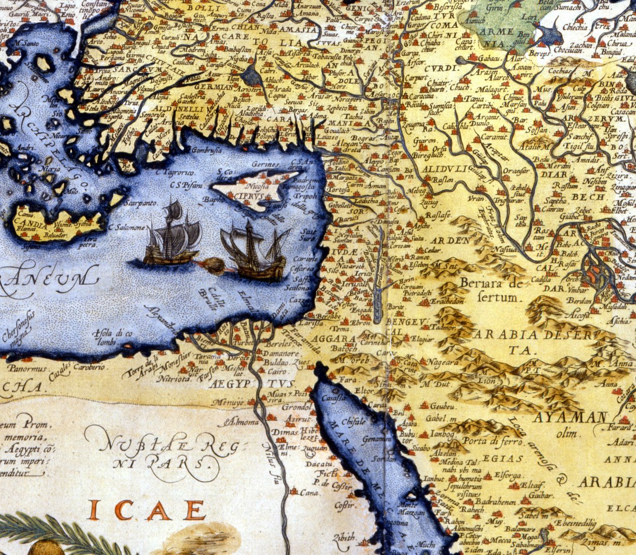 Palestina och Egypten efter Atlas of Abraham Ortelius, Amsterdam av Abraham Ortelius