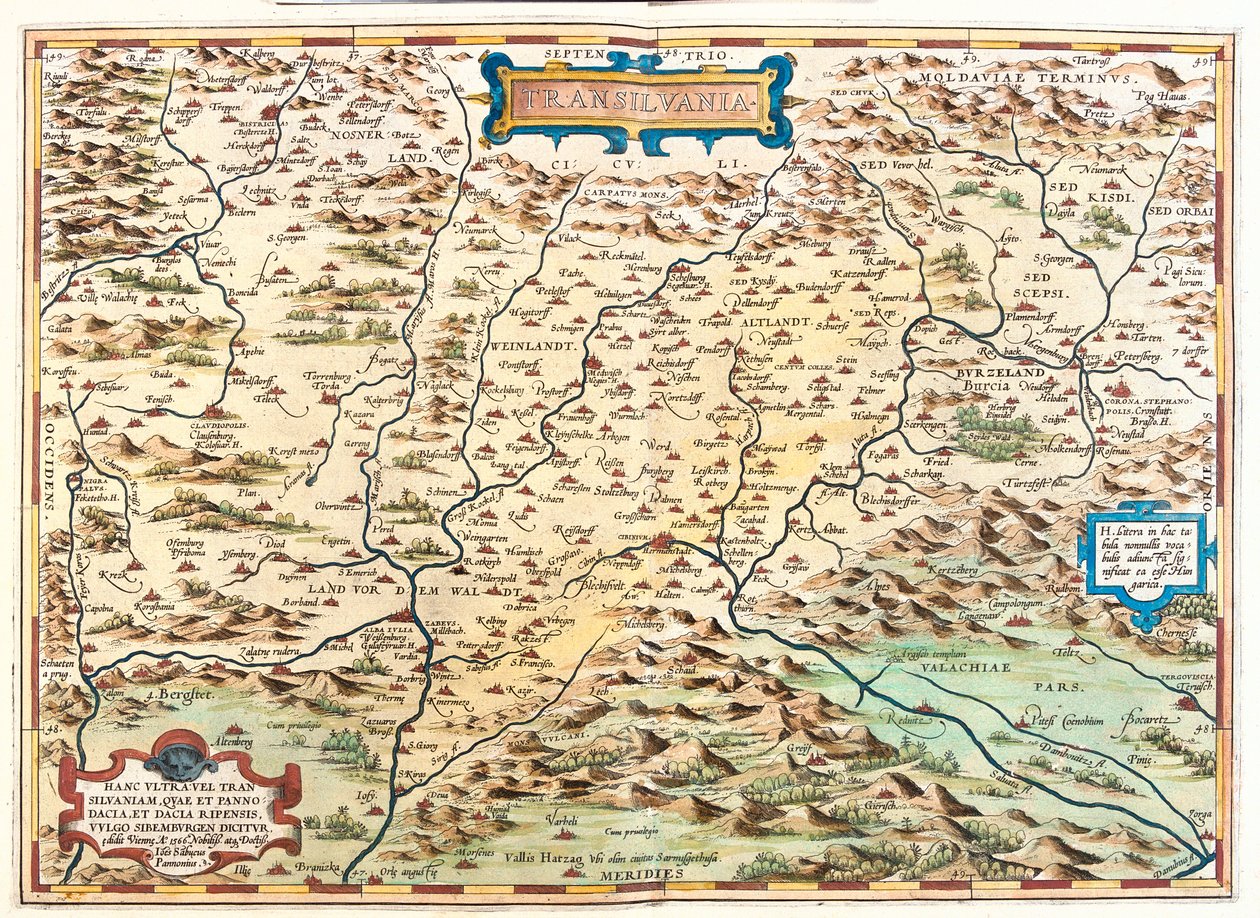 Rumänien av Abraham Ortelius