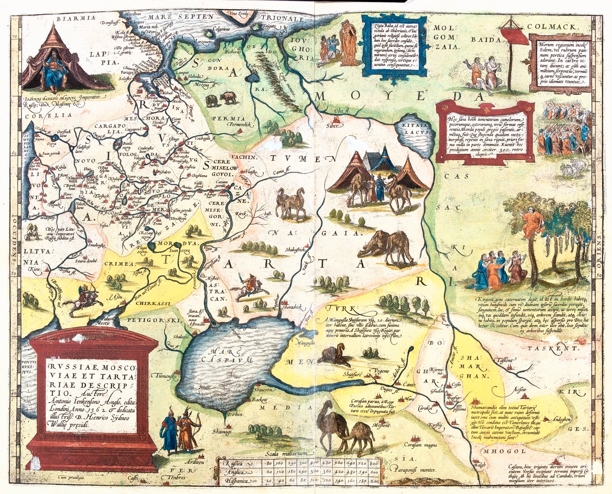 Västra Ryssland, sydöstra Turkiet, Armenien, Azerbajdzjan, norra Iran, Turkmenistan, Uzbekistan, västra Kazakstan av Abraham Ortelius