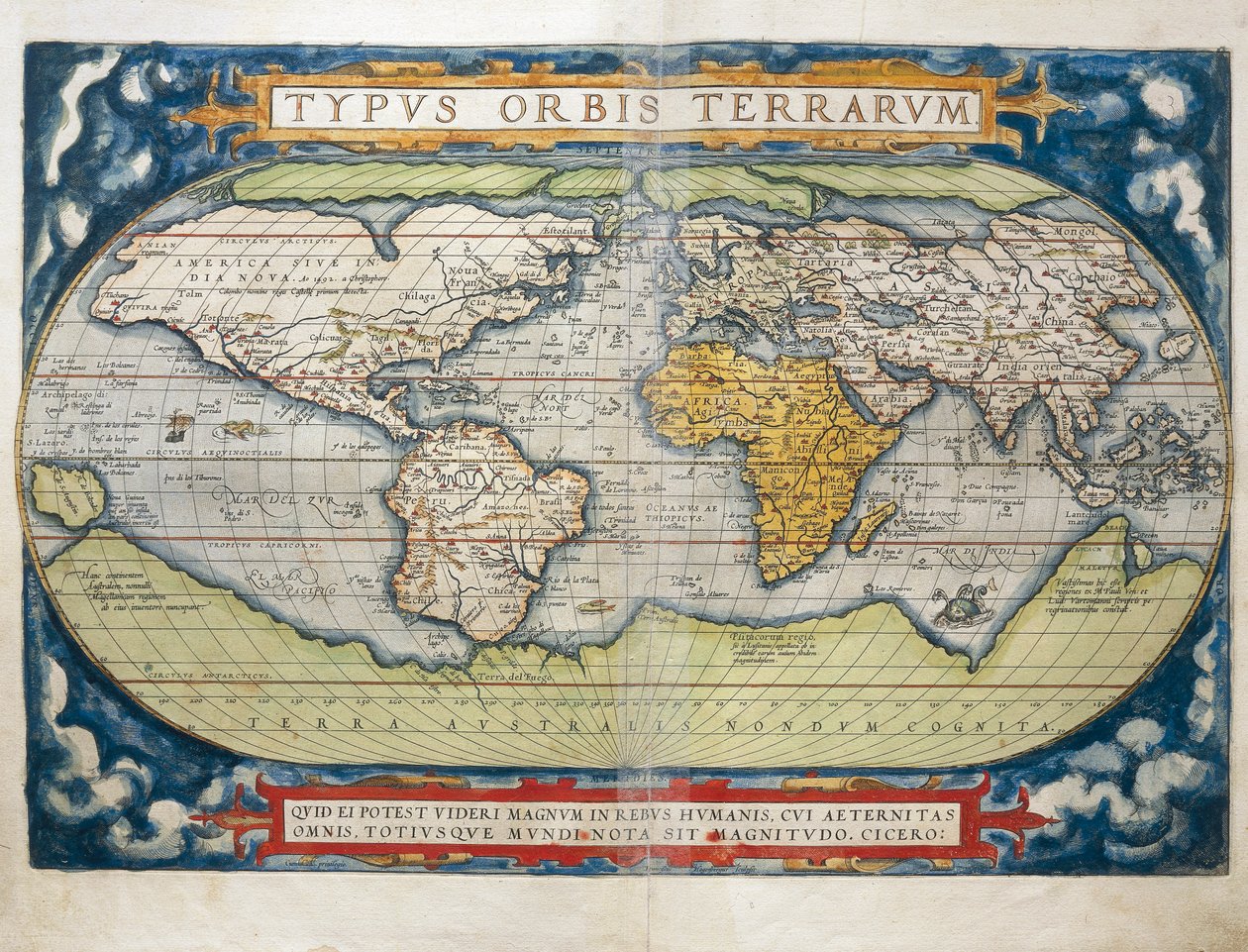 Världskarta från Theatrum Orbis Terrarum av Abraham Ortelius av Abraham Ortelius