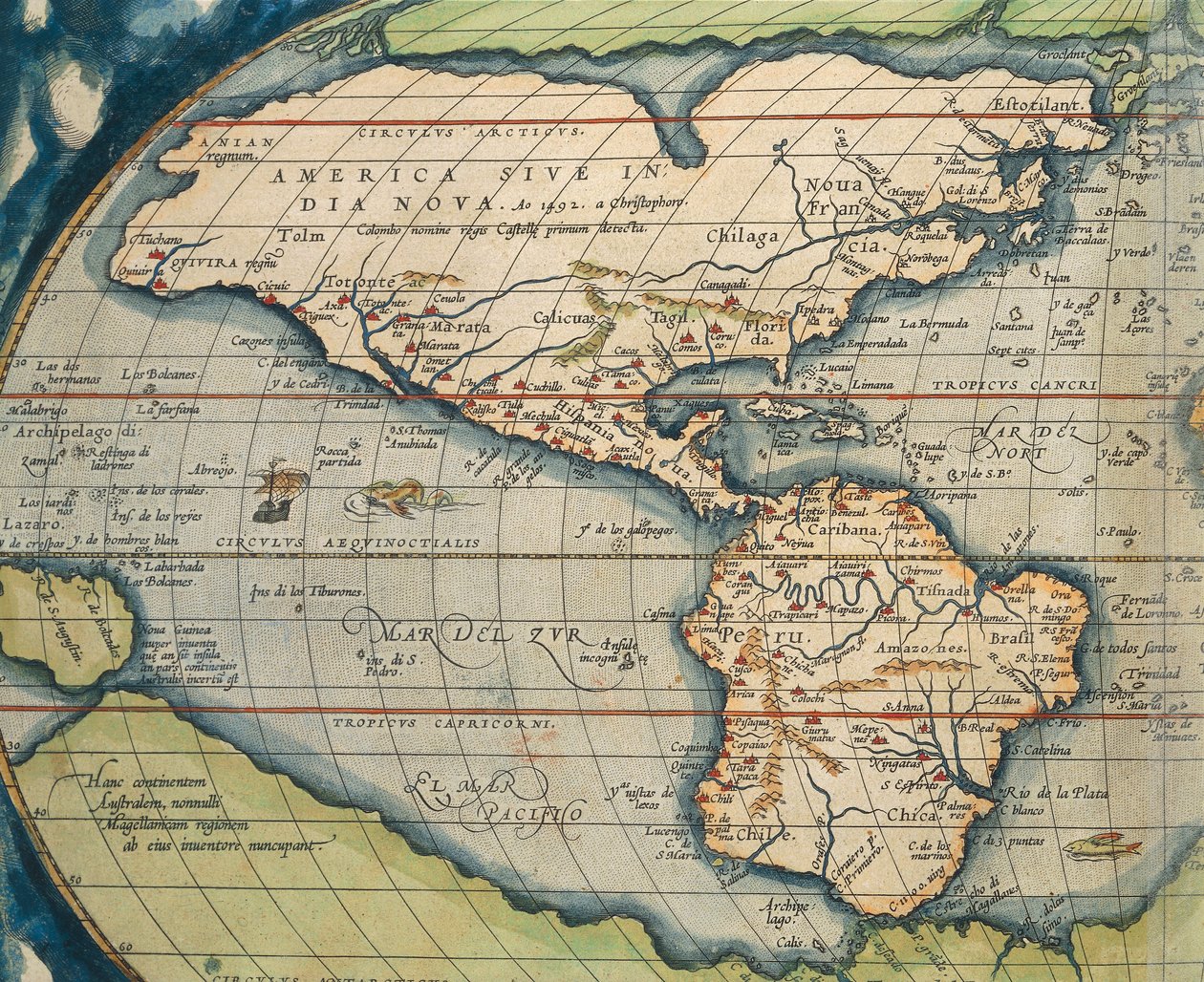 Världskarta från Theatrum Orbis Terrarum av Abraham Ortelius av Abraham Ortelius