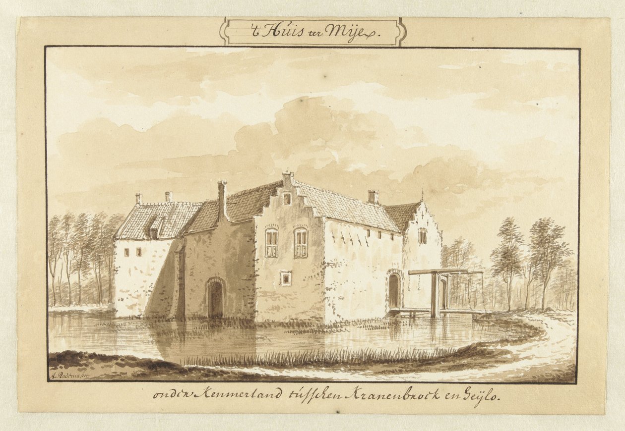 Vy över huset ter Mey i Kennemerland av Abraham Rademaker