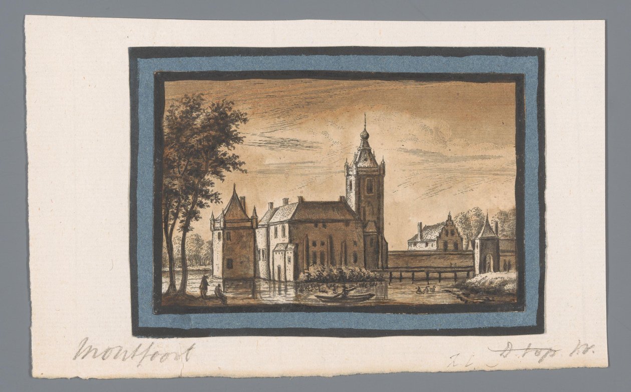Vy över Montfoort slott av Abraham Rademaker