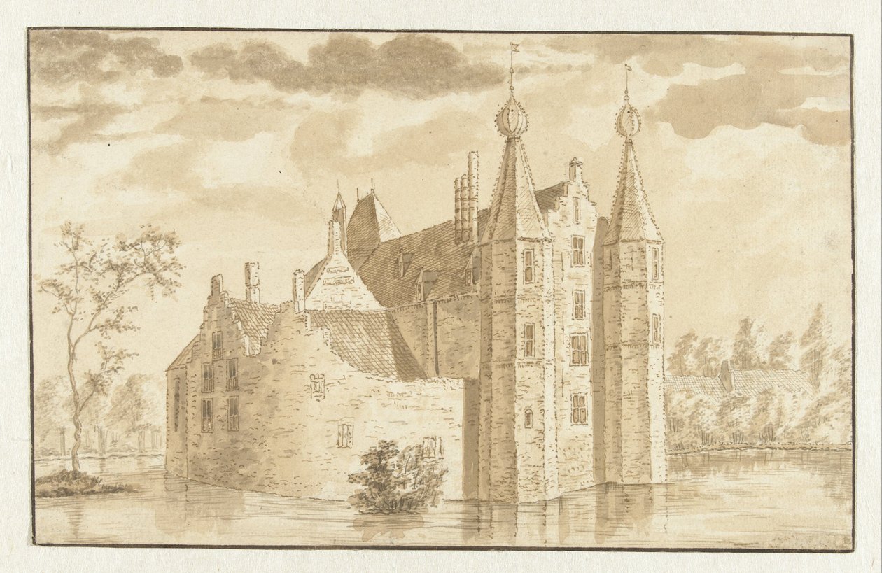 Huis Ter Does nära Leiderdorp av Abraham Rademaker