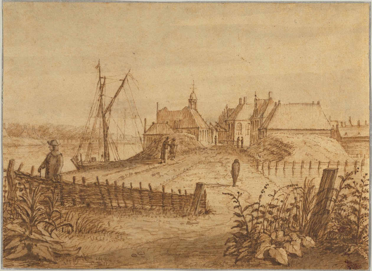Utsikt över en del av staden Amsterdam av Abraham Rutgers