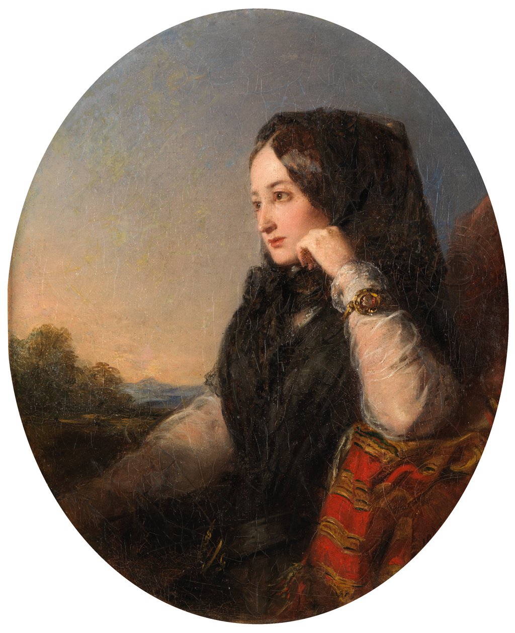 La Tristesse (olja på duk) av Abraham Solomon
