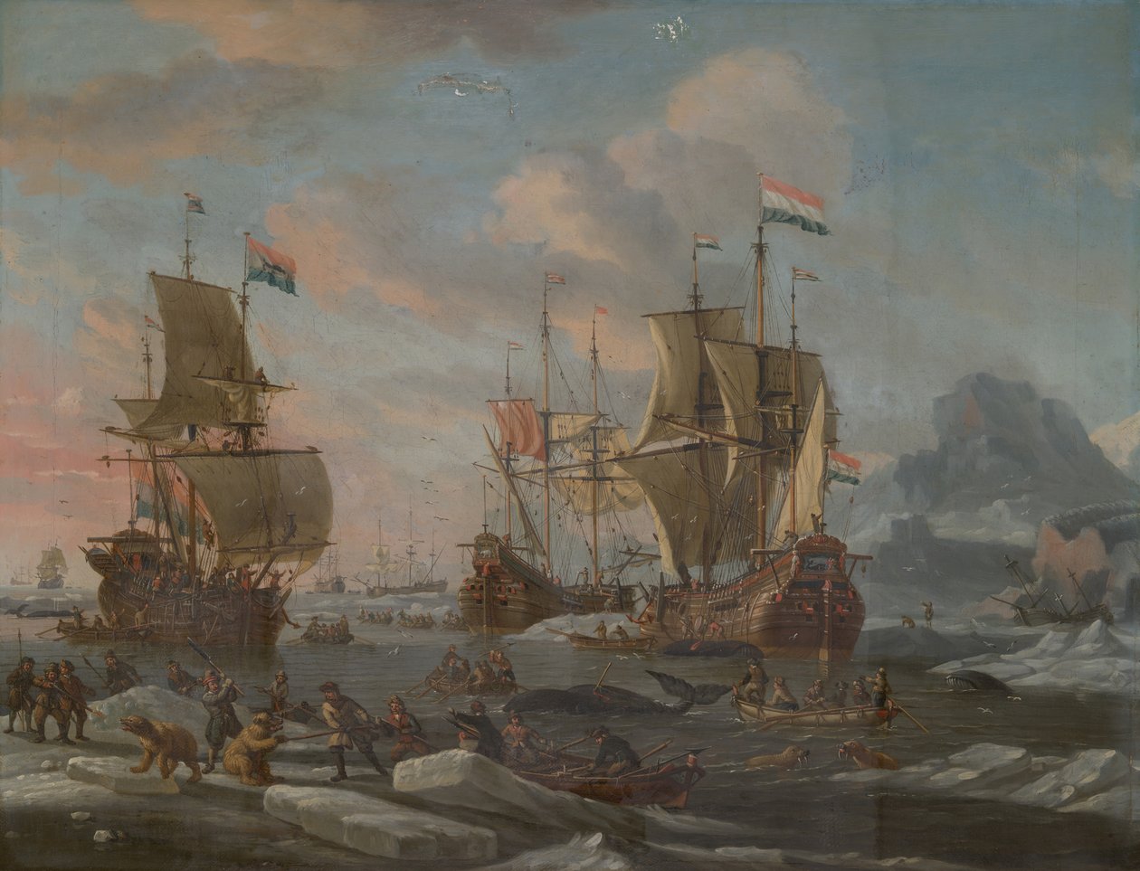 Den holländska valfångstflottan, 16901700. av Abraham Storck