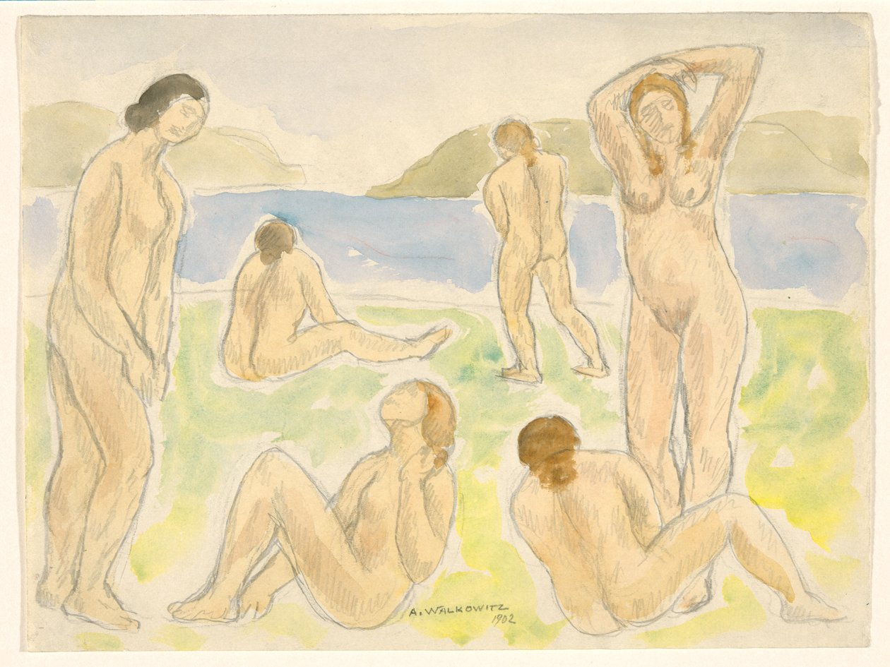 Badande (eller figurer) av Abraham Walkowitz