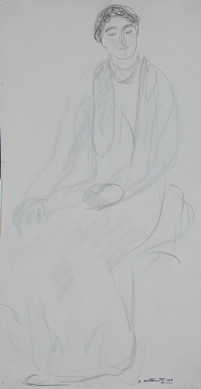 Sittande kvinna, 1907. av Abraham Walkowitz