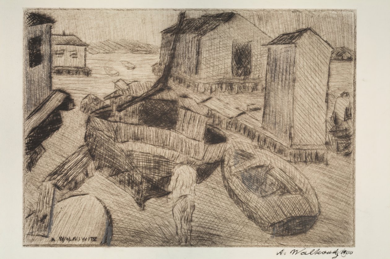 Gatubild, byggnad eller porträtt, 1900. av Abraham Walkowitz