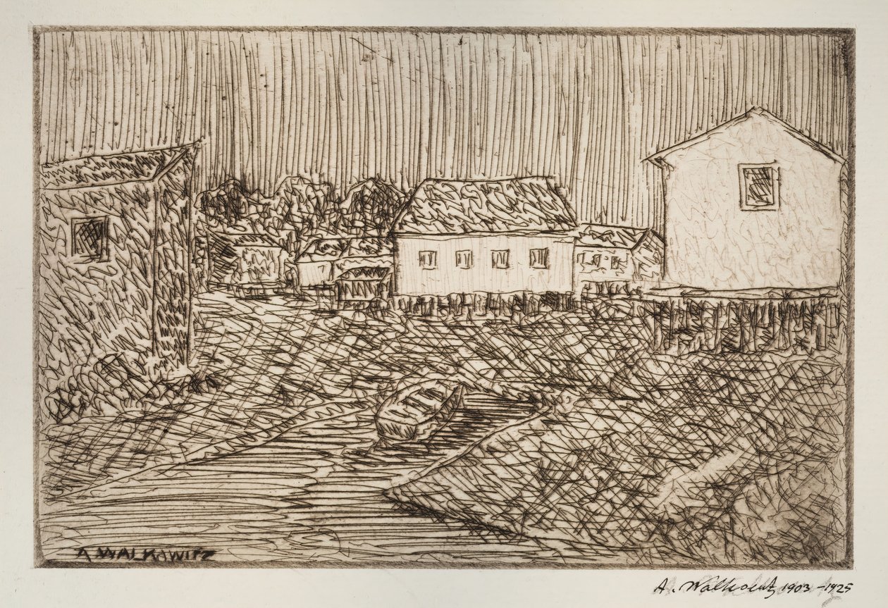 Gatubild, byggnad eller porträtt, 1902-1905. av Abraham Walkowitz