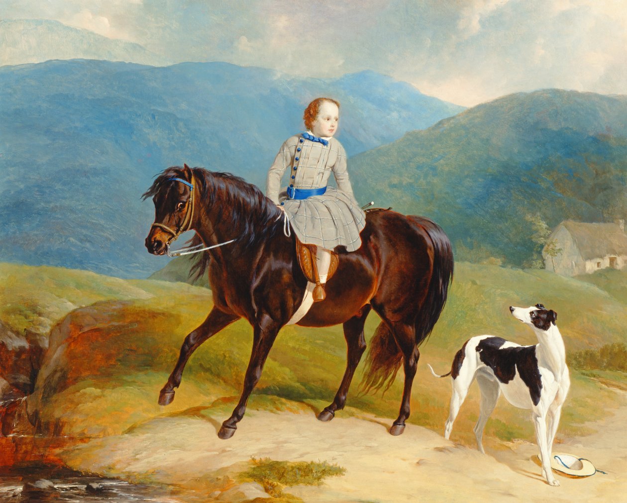 Mästare Edward Coutts Marjoriebanks på sin ponny, ca 1851 (olja på duk) av Abraham and Webster Thomas Cooper
