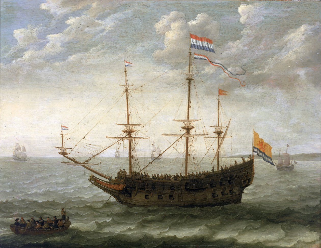 Ett fartyg från Zeeland (Nederländerna). Olja på trä av Abraham Willaerts