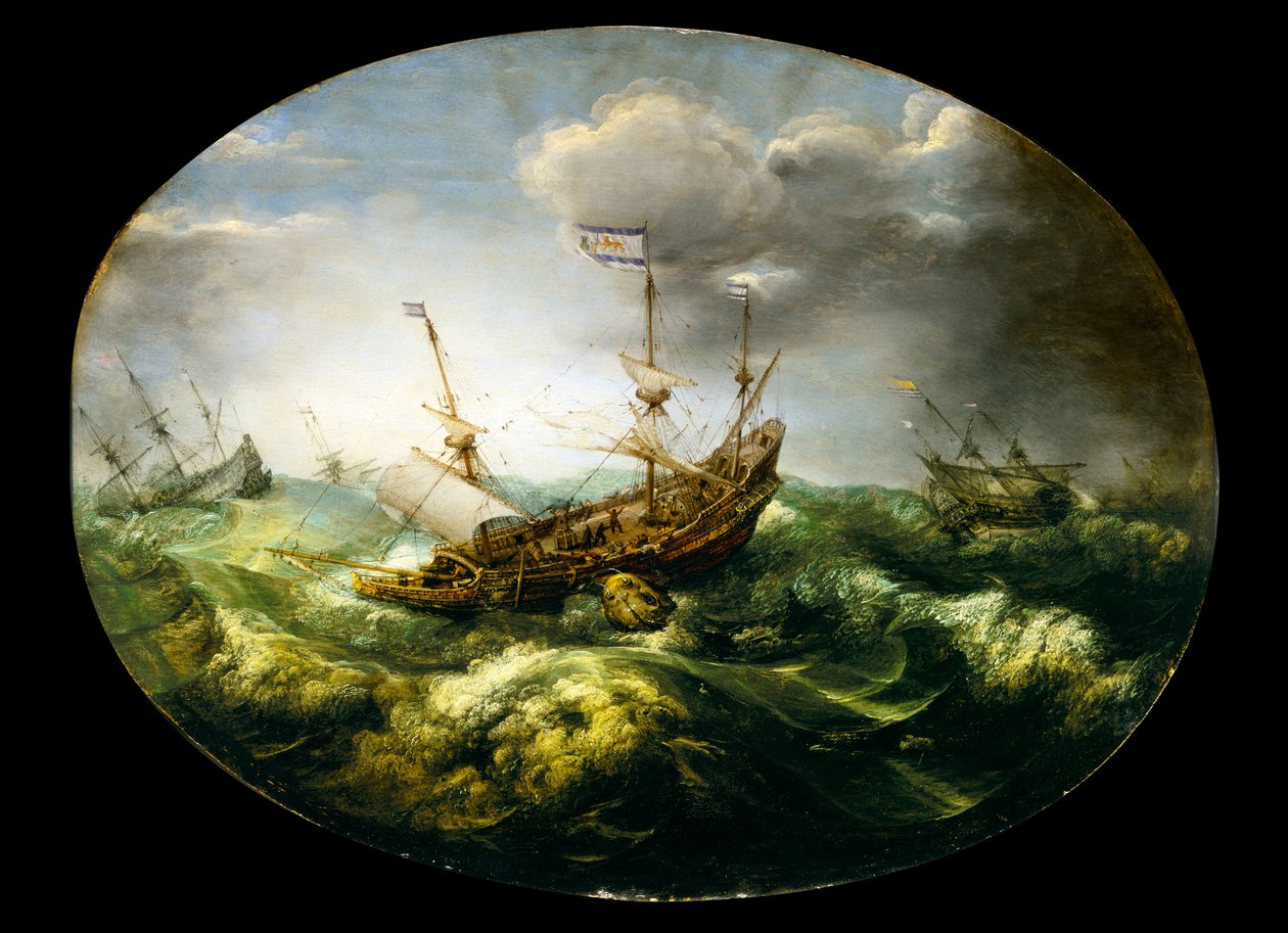 Jonah och valen, tidigt till mitten av 1600-talet (olja på pannå) av Abraham Willaerts