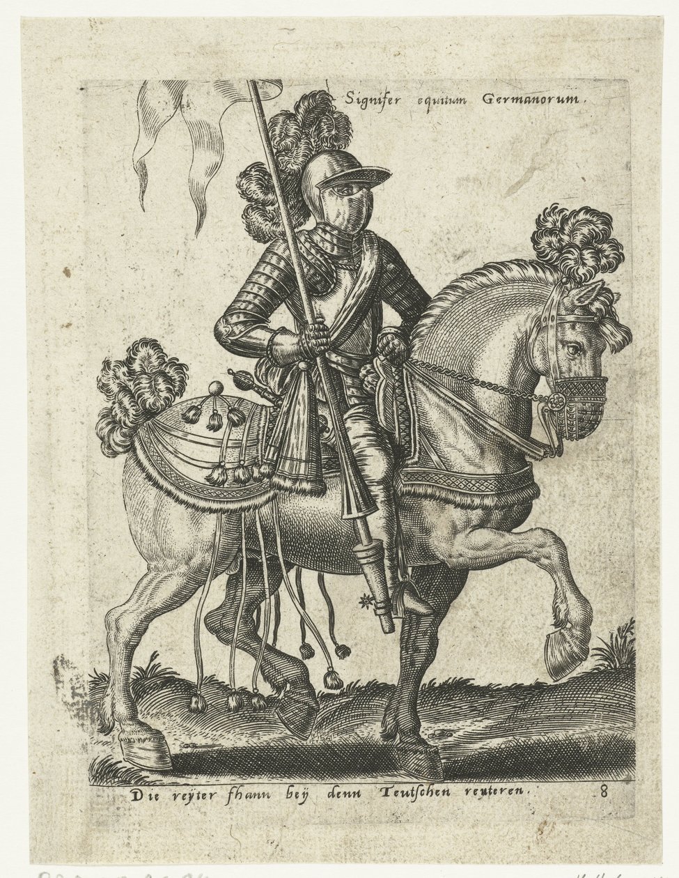 Tysk ryttare i rustning av Abraham de Bruyn (attributed to)