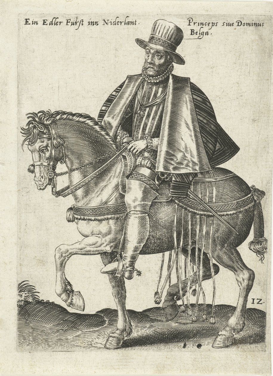 holländsk prins till häst av Abraham de Bruyn (attributed to)