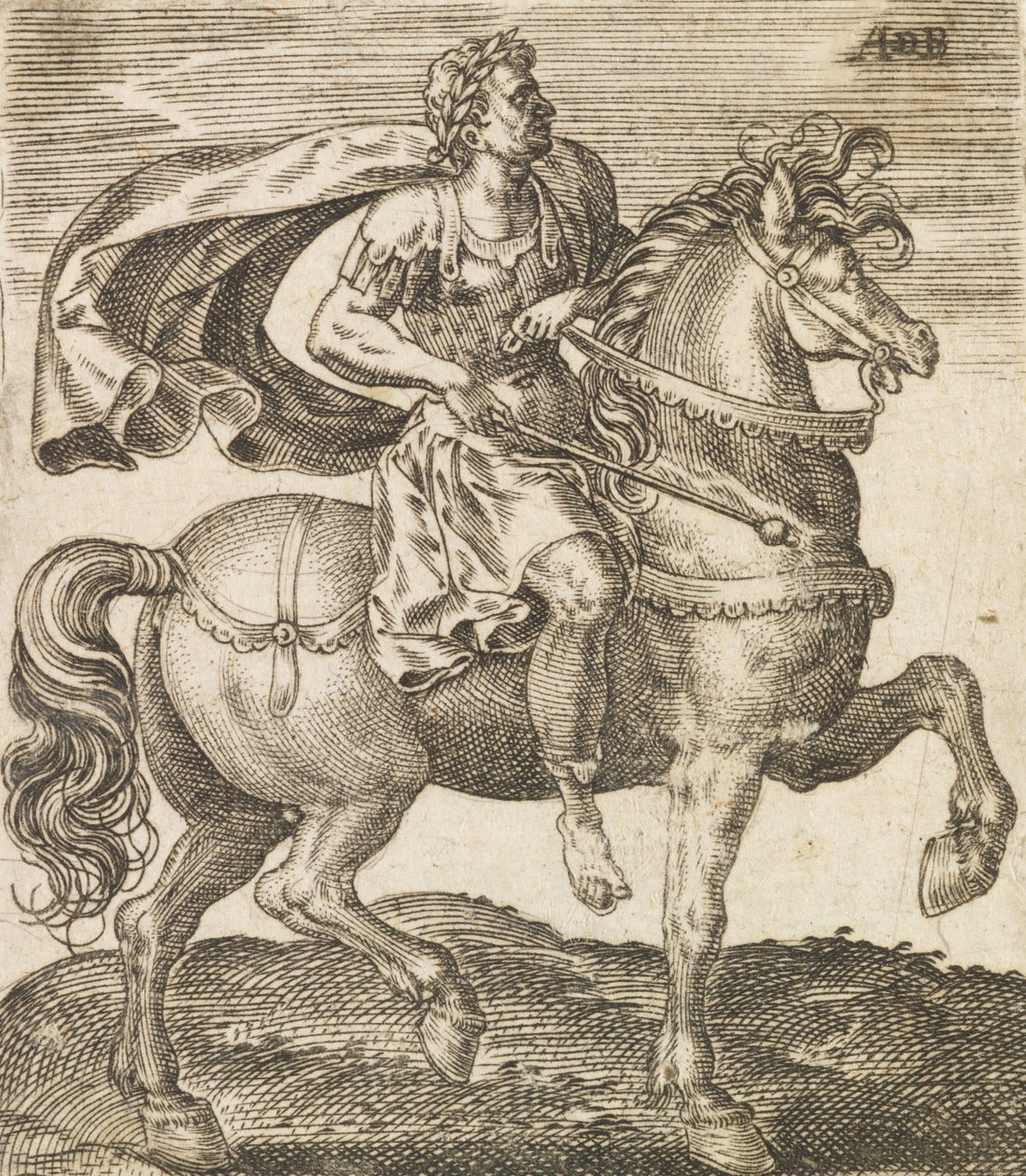 En Vitellius från Tolv Caesars till häst, c1565-1587. av Abraham de Bruyn