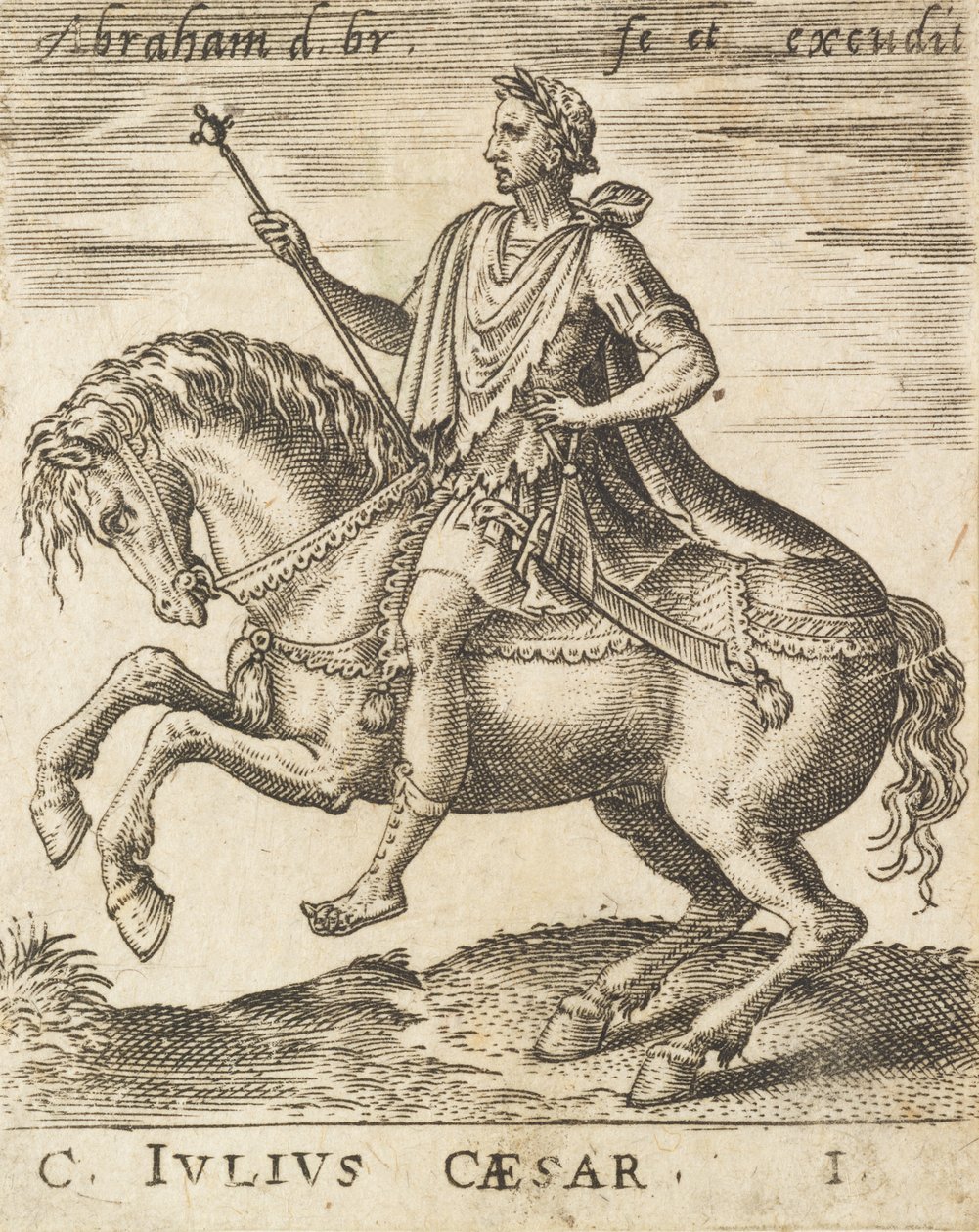 C. Julius Caesar från Twelve Caesars on Horseback, c1565-1587. av Abraham de Bruyn