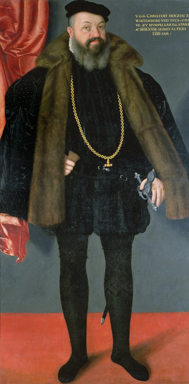 Christoph, hertig av Württemberg (1515-68), son till Ulrich I av Württemberg i spansk kostym av Abraham de Hel