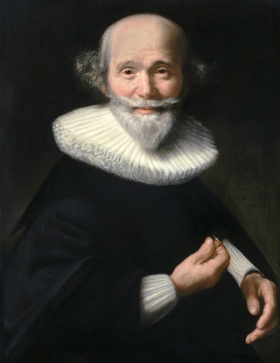 Abraham de Vries, Portrait of a Man, 1629, olja på panel, 65,3 x 50,4 cm, Paris, Petit Palais, Museum of Fine Arts of the City of Paris av Abraham de Vries
