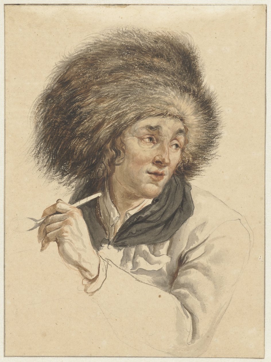 Man med pälsmössa och rör av Abraham van Strij (I)