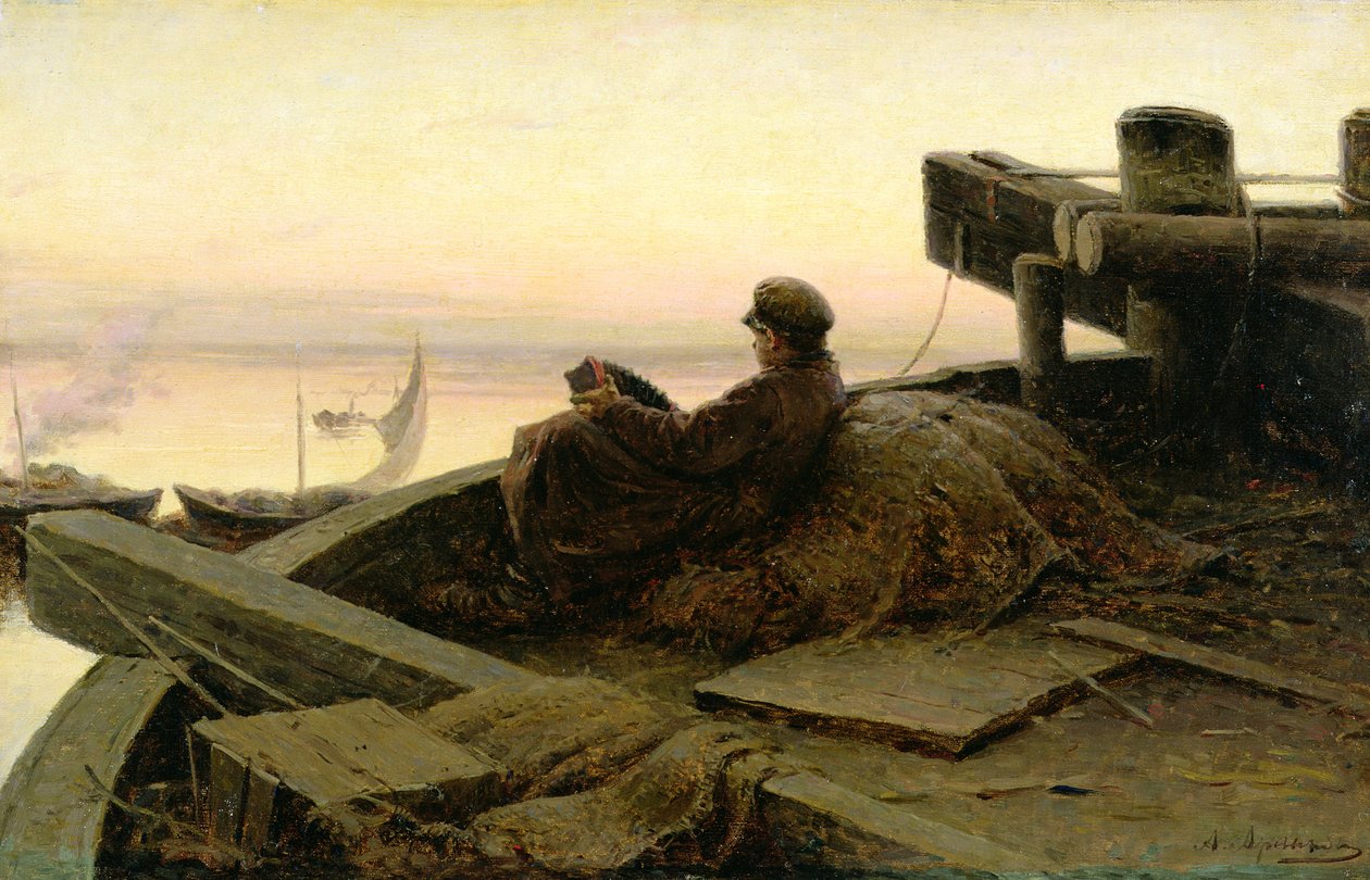 På floden Volga, 1889 av Abram Efimovich Arkhipov