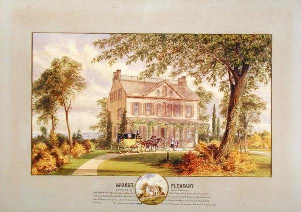 Mount Pleasant (Beekman Mansion), New York City, ca 1874 (akvarell, gouache och grafit på papper) av Abram Hosier