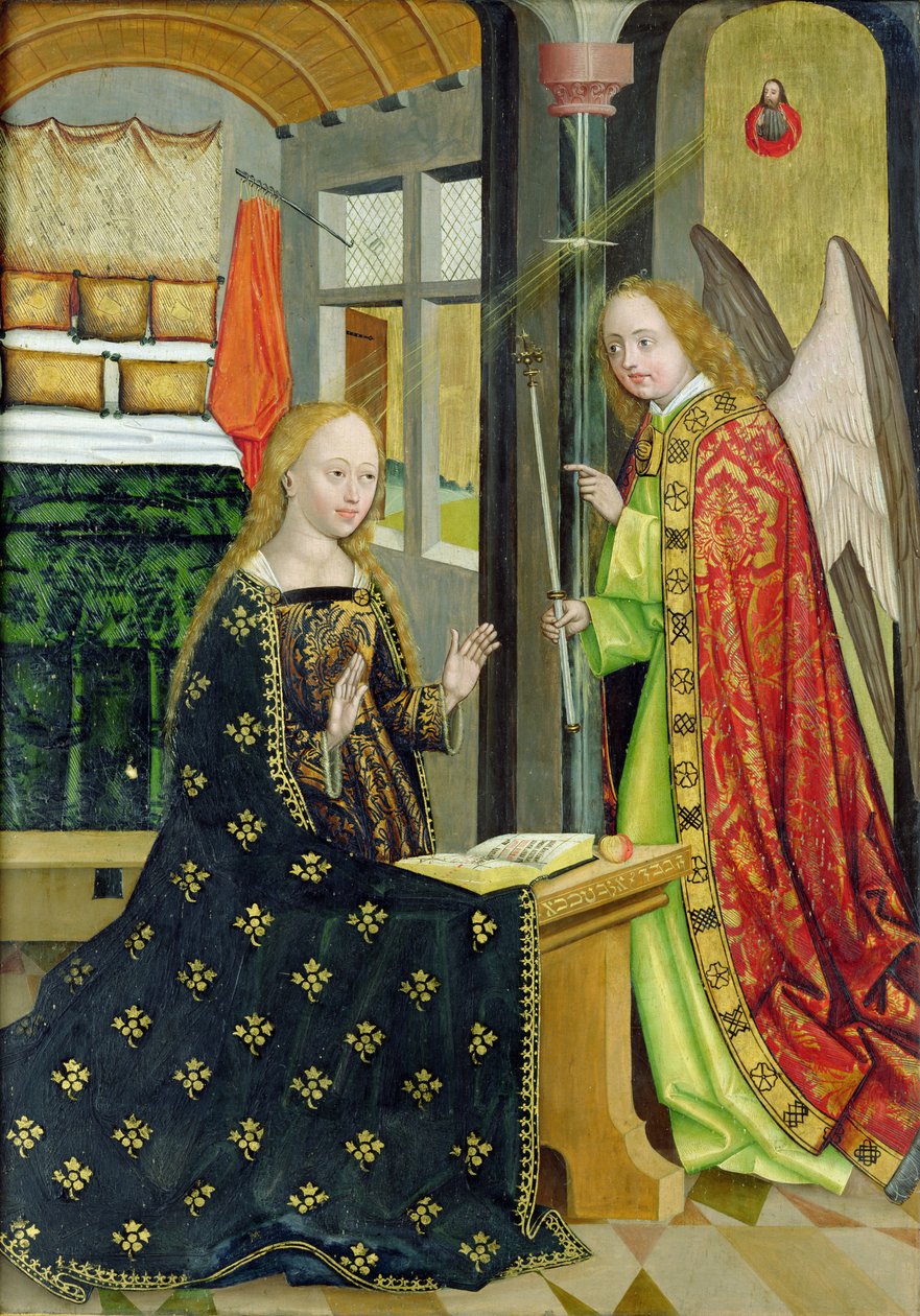 Bebådelse, från kupolaltaret, 1499 (tempera på panel) av Absolon Stumme