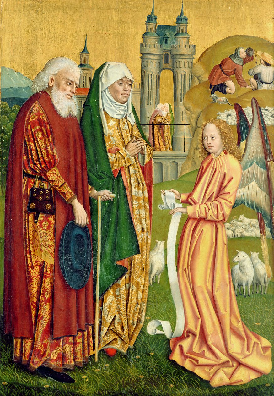 Bebådelsen till Joachim och Anne, från kupolaltaret, 1499 (tempera på panel) av Absolon Stumme