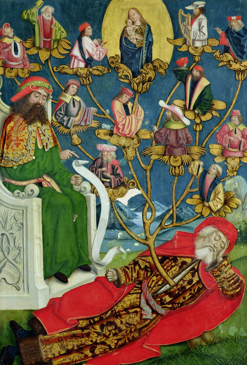 Jesses träd, från kupolaltaret, 1499 (tempera på panel) (se 145501-15) av Absolon Stumme