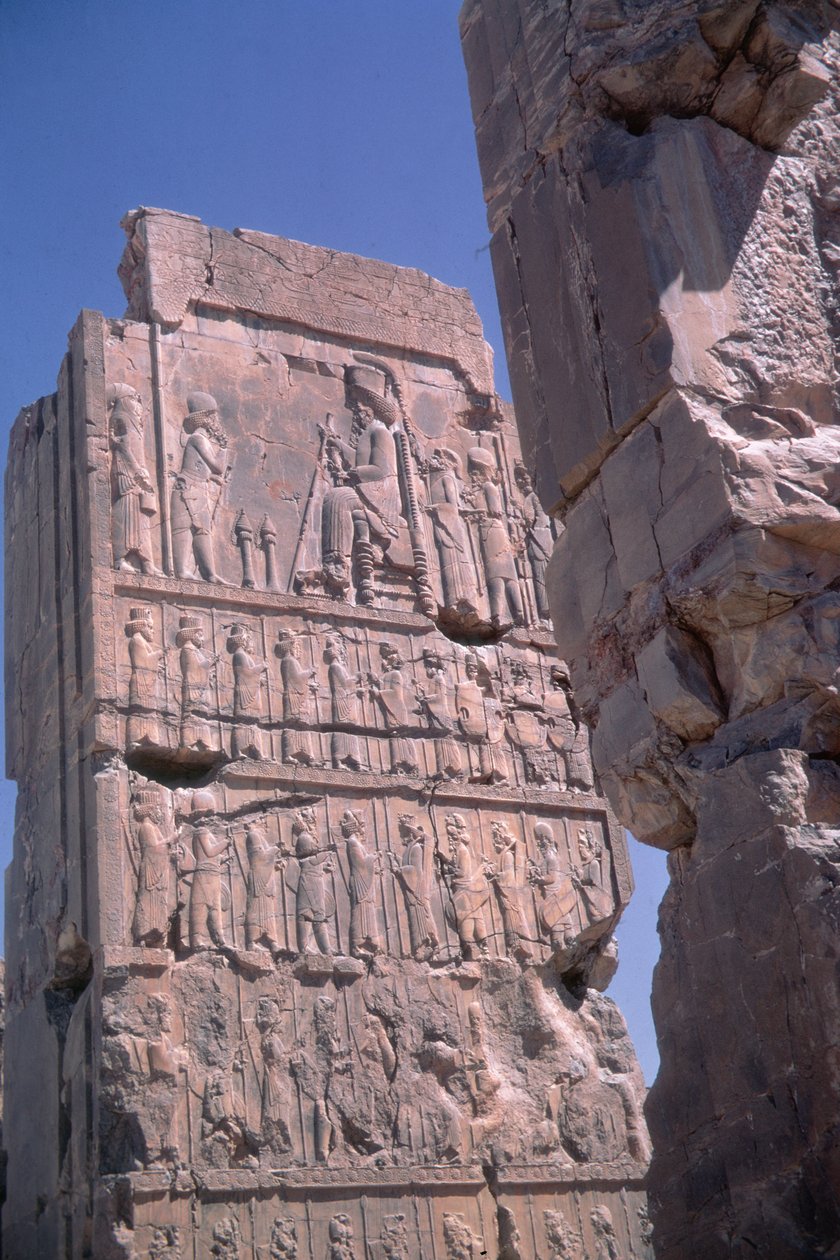 Pelarelief från Dariuspalatset, Persepolis, Iran av Achaemenid