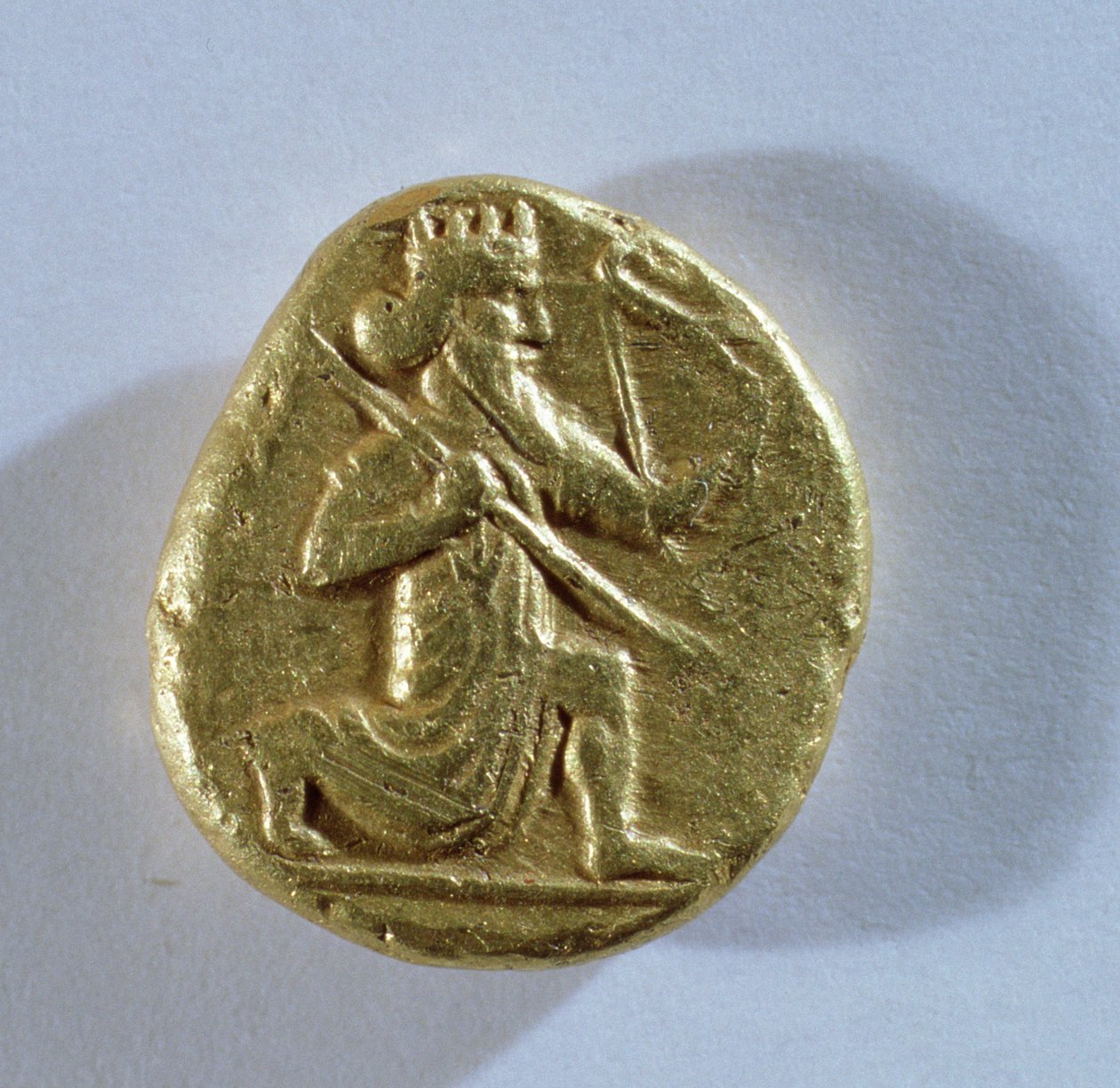 Daric som visar Darius som en kunglig bågskytt (guld) (framsidan) av Achaemenid