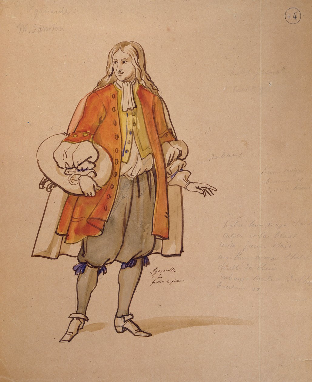 Kostymdesign för en produktion från 1847 av 