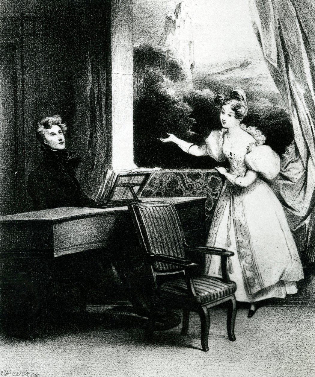 Konstnären, 1831 (litografi) av Achille Devéria
